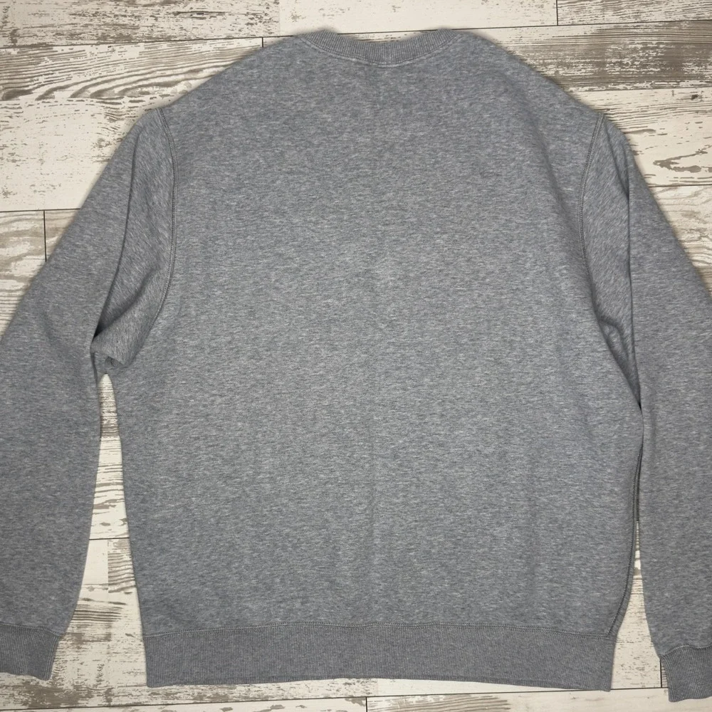 Nike Sweatshirt Mens XL Gray Embroidered Swoosh Logo Fleece Crewneck Pullover